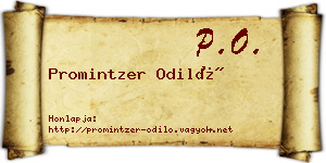 Promintzer Odiló névjegykártya